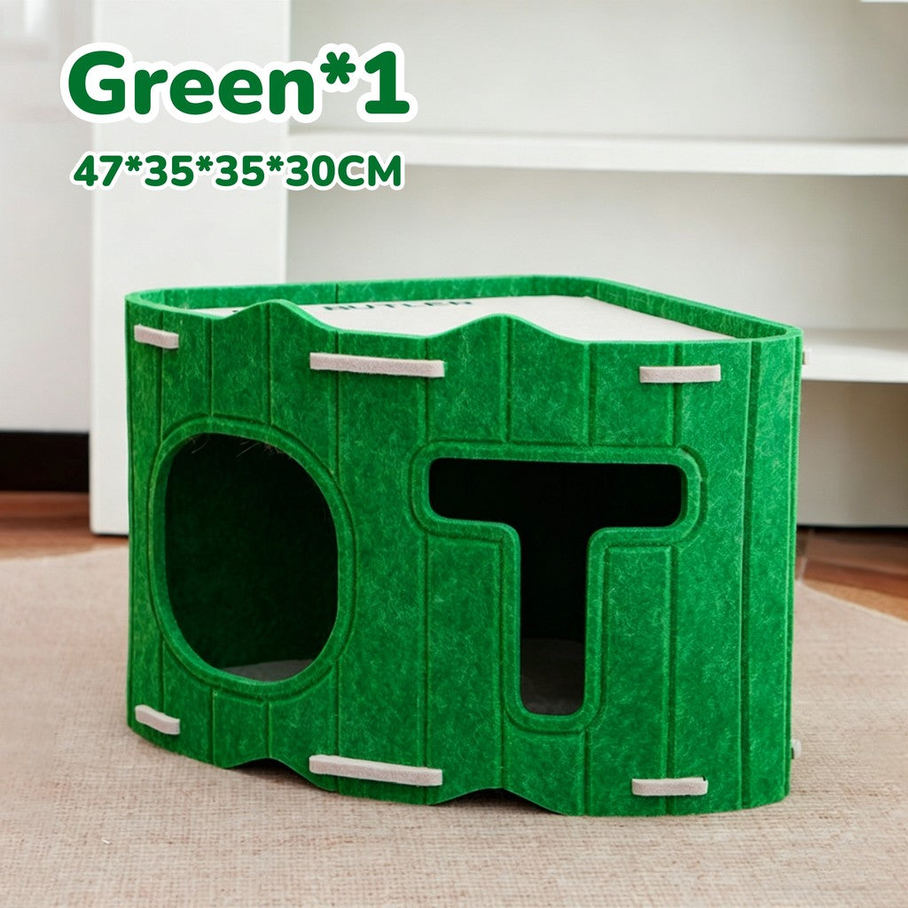 2 in 1 Stackable Felt Cat House