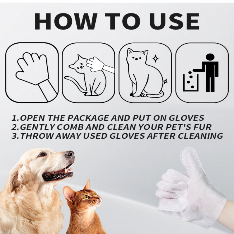 6PCS Pet Wash-Free Gloves