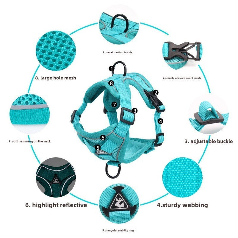 Reflective Vest Harness & Leash