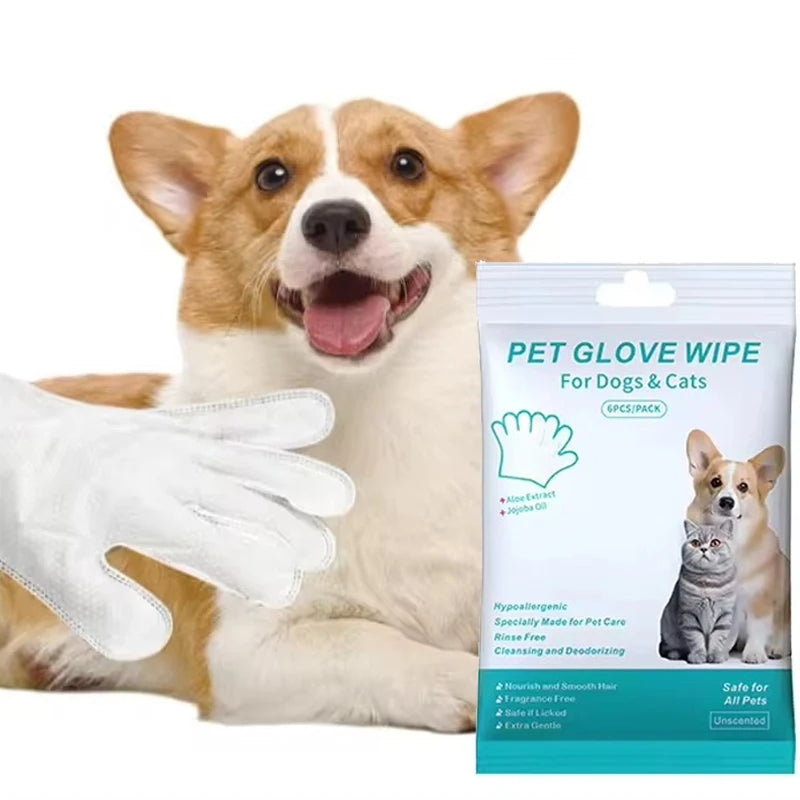 6PCS Pet Wash-Free Gloves