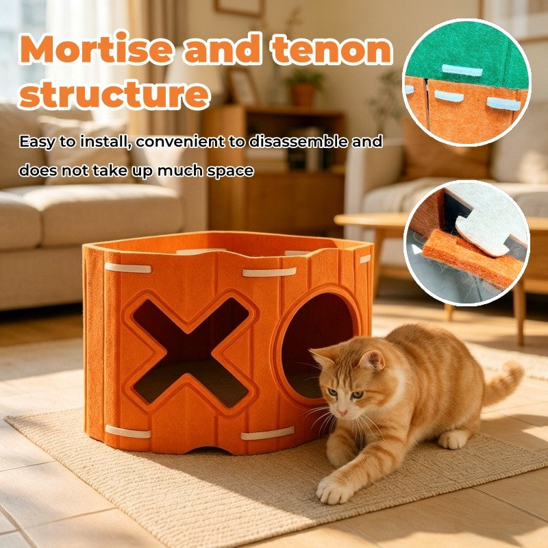 2 in 1 Stackable Felt Cat House