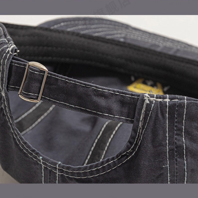 5 Panel Short Brim Cotton Cap with Embroidered Mesh American Vintage for Outdoor Daily Streetwear Fashion for Men and Women