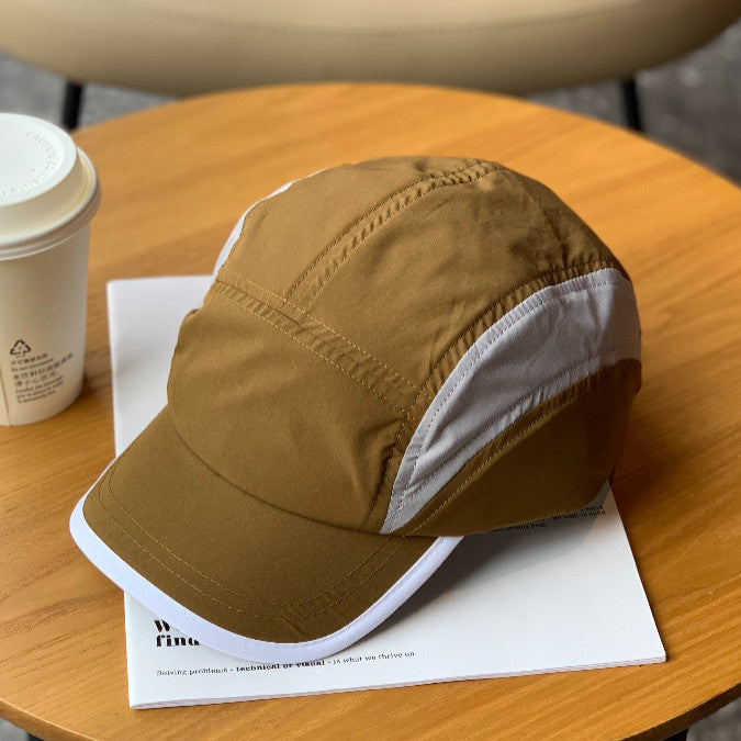 Cap For Men Women 5 Panel Short Brim Waterproof Quick Dry Vintage Mesh Plain Running Camping Outdoor Fashion