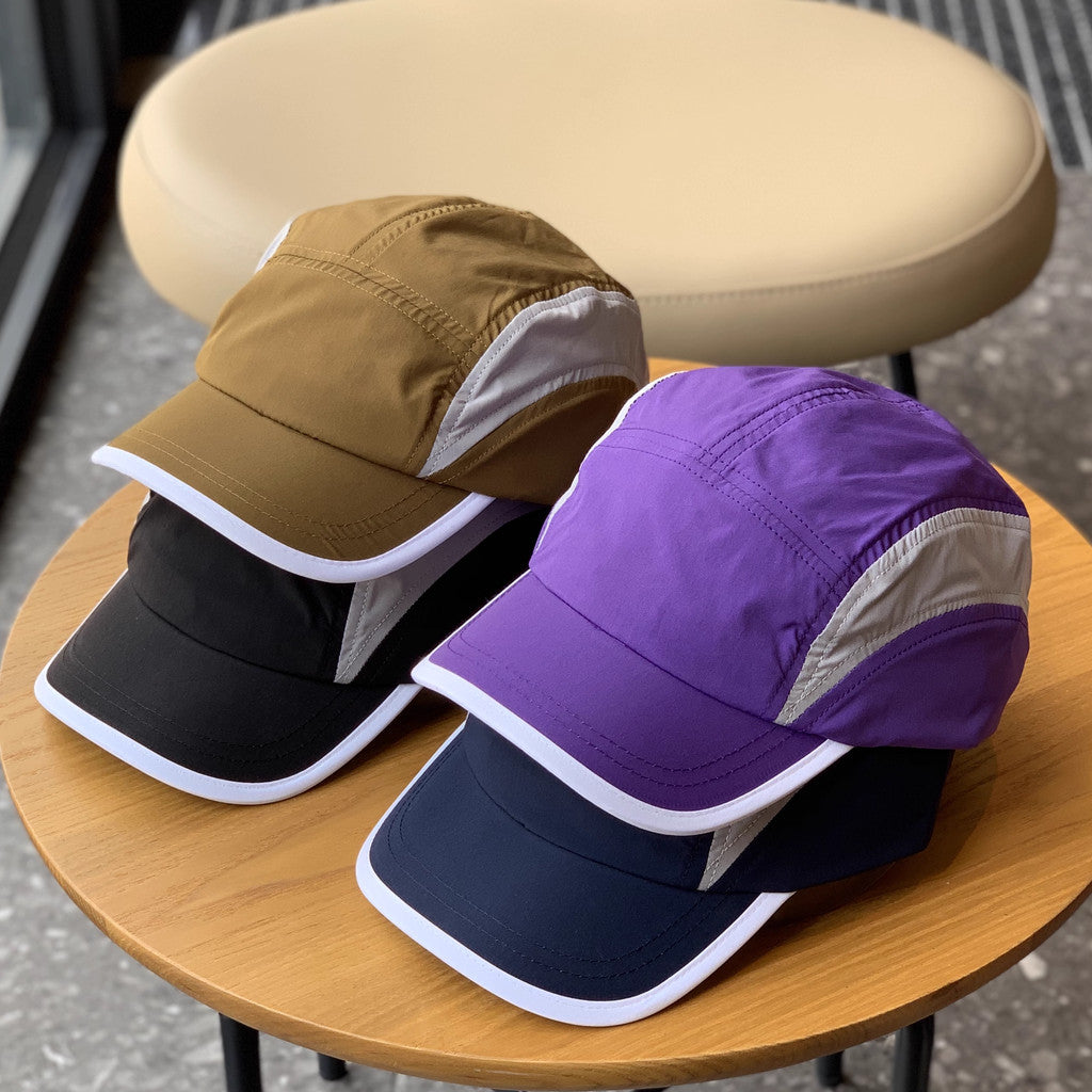 Cap For Men Women 5 Panel Short Brim Waterproof Quick Dry Vintage Mesh Plain Running Camping Outdoor Fashion