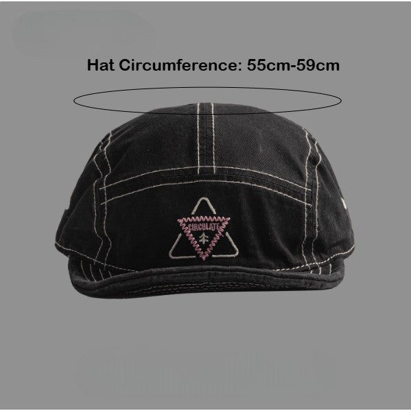 5 Panel Short Brim Cotton Cap with Embroidered Mesh American Vintage for Outdoor Daily Streetwear Fashion for Men and Women