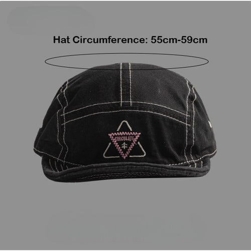 5 Panel Short Brim Cotton Cap with Embroidered Mesh American Vintage for Outdoor Daily Streetwear Fashion for Men and Women
